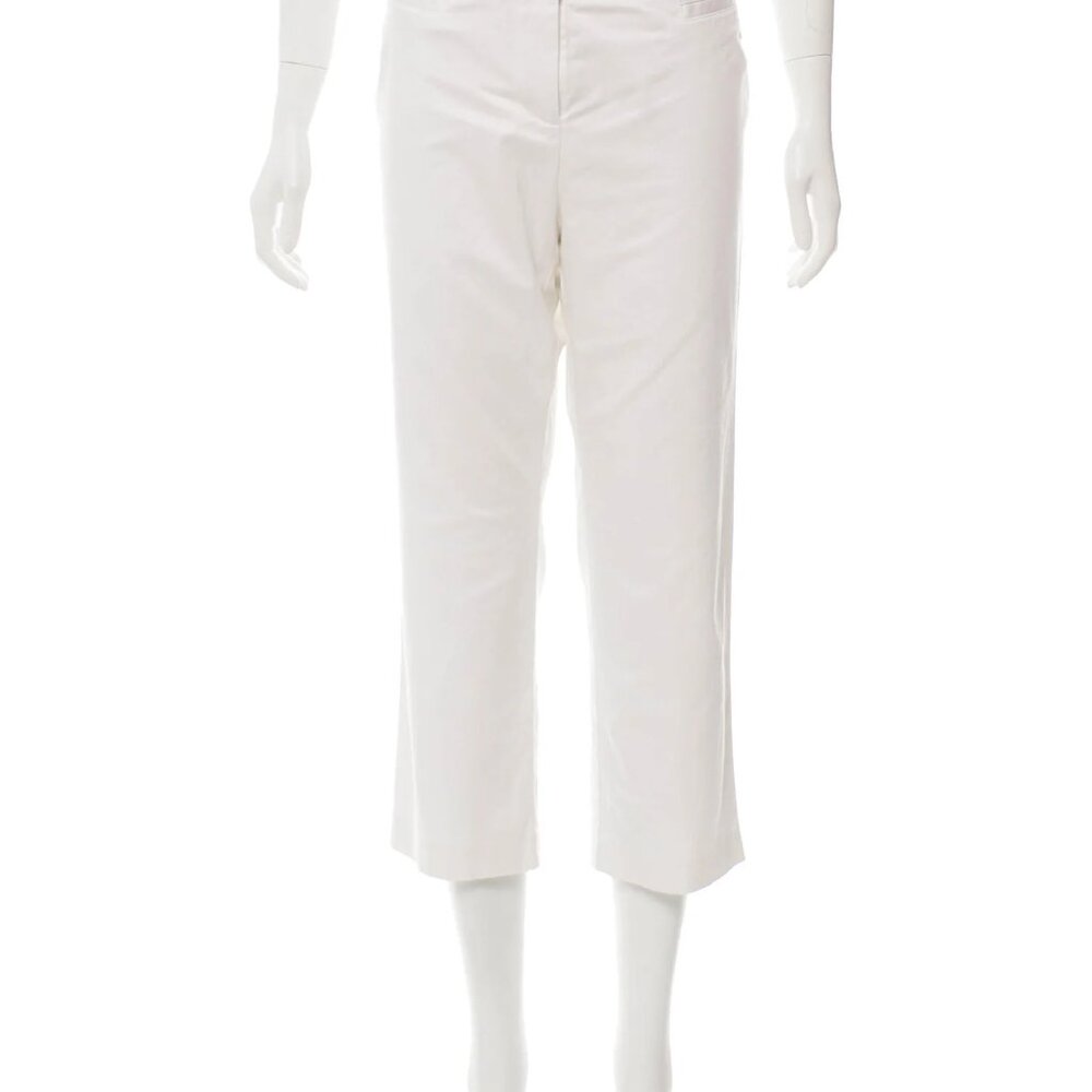 Lafayette 148 White Cropped Pant size 8